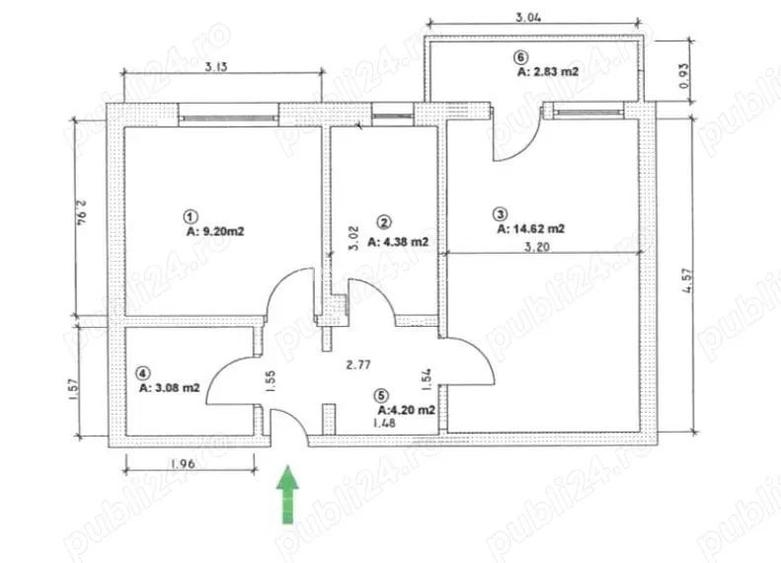 Apartament 2 camere. Bld. Brancoveanu, Zona Huedin. Loc parcare. - 9
