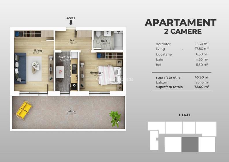 Apartament 2 camere, decomandat, bloc nou finalizat, Sector 4, Berceni - 1