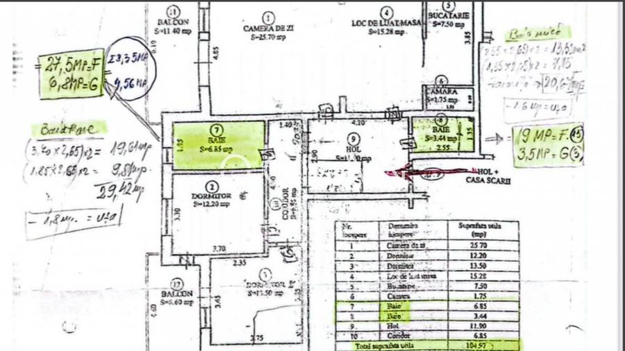 Apartament 3 camere, Etaj 2, cartierul Arhitectilor 0% Comision - 9