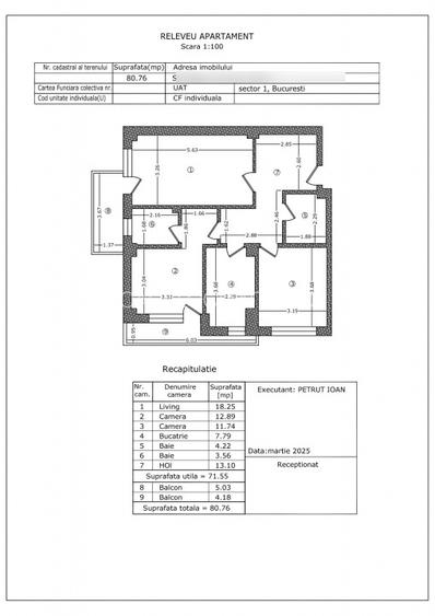 Apartament 3 camere | 1 Mai | Semifinisat | Parcare inclusa | etj 2 - 15