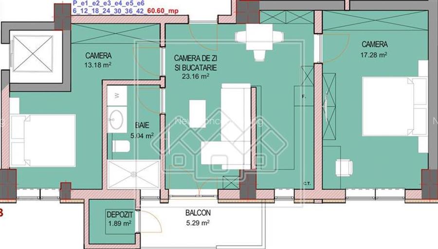 Apartament de vanzare in Sibiu - 3 camere + balcon - bloc nou, lift - 2