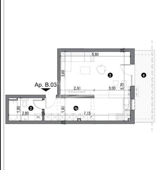 Apartament 1 camera, parcare, gradina, zona Freidorf, Timisoara - 2