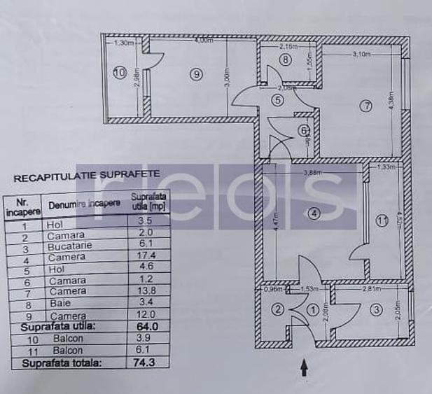 Apartament 3 camere spațios | 75 mp | Zonă Lujerului - Metrou - 12