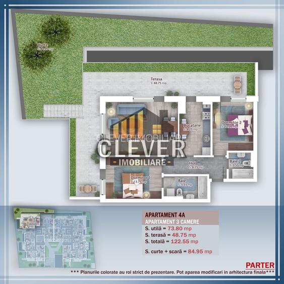 Apartament 3 camere Gradina 85 mp Theodor Pallady - 1