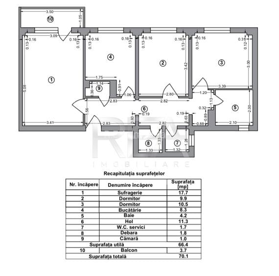 3 Camere-Decomandat-70 mp-Etaj Intermediar-Metrou Tineretului - 13
