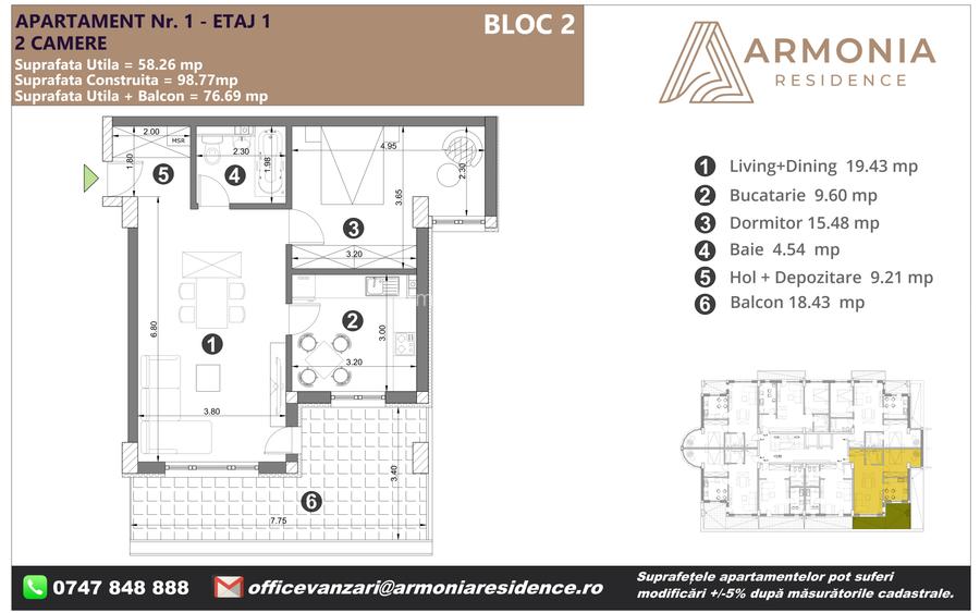 INVESTITIE SIGURA-APARTAMENT 2 CAMERE-IN COMPLEX REZIDENTIAL NOU-ZONA CORESI - 1