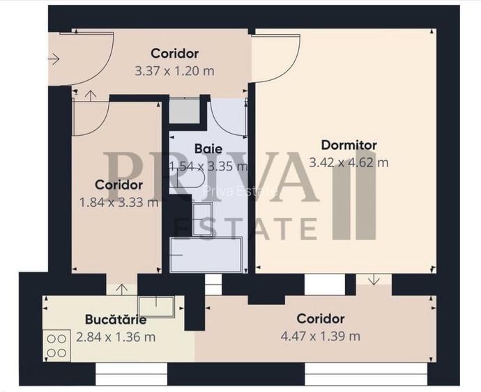 Apartament 1 camera decomandat Fratelia - 8