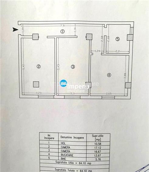 Apartament 2 cam, D, 64 mu, semimobilat, Pepinerei Valea Adanca - 7
