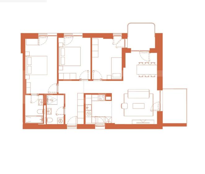 Comision 0! River by Hexagon, Apartament 4 camere, 95.6 MP, 2 BALCOANE