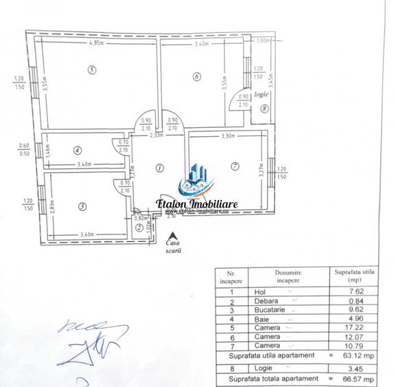 Apartament 3 camere, etaj 4, Zona Spital Maratei - 10