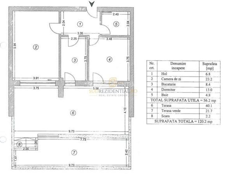 Comision 0! Apartament 2 camere, curte + terasa, Eroii Revolutiei - 1