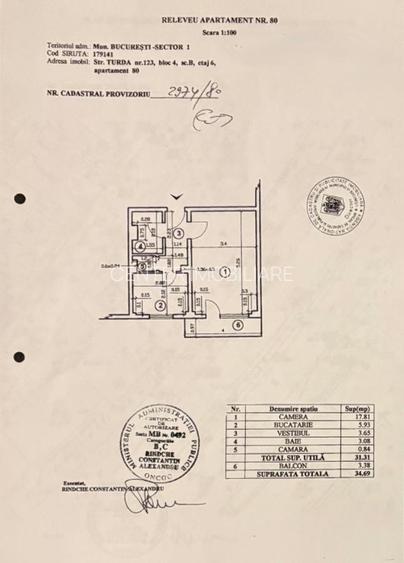 TURDA, garsoniera cocheta, etaj 6, vedere stradală, ideal investitei,35 mp - 4