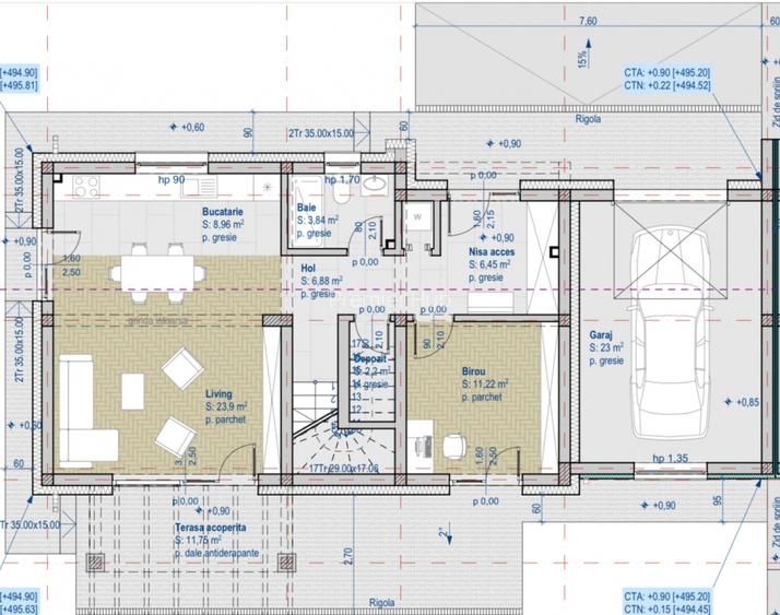 0% Comision ! Case cuplate prin garaj. Proiect finalizat ! Chinteni  - 6