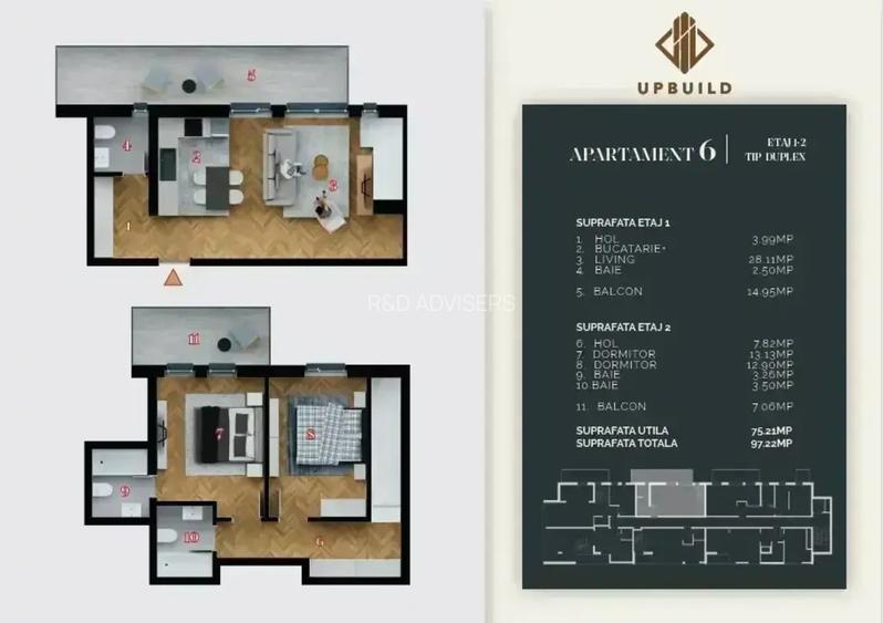 Duplex | 3 Camere | Decebal | 2 Balcoane | LUX | Metrou | - 6