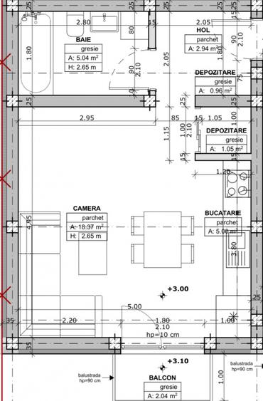 De Neratat, Studio, Etaj 1 - 3