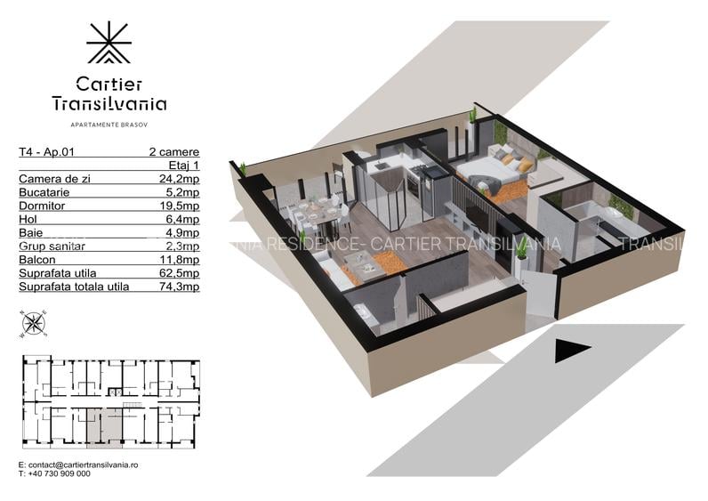 TRANSILVANIA RESIDENCE- CARTIER TRANSILVANIA, APARTAMENT 2 CAMERE - 15