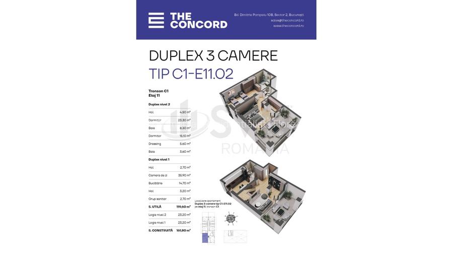 REA1026554 Apartament exclusivist tip duplex I 3 camere I Zona Aviatiei - 14