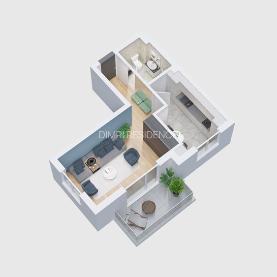 Garsoniera 44 mp | Zona Prelungirea Ghencea | Centrala proprie | - 2