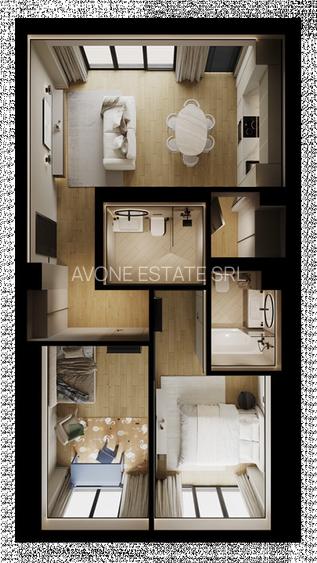 Apartament Premium cu 3 camere + Balcon 10 m - 2