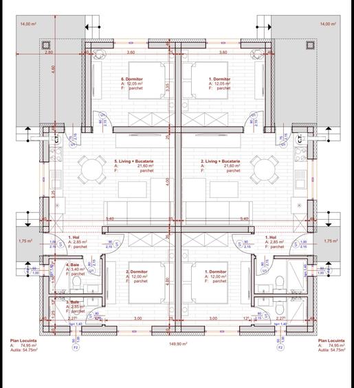 Duplex 3 camere - Parter - Finisaje la alegere - Albina