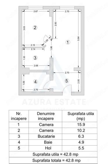 Apartament 2 camere 43 mp utili etaj 3 cu lift in Opera Residence - 10