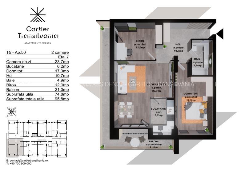 CARTIER TRANSILVANIA APART.2/3 CAMERE INCALZIRE PARDOSEALA,PANOURI FOTOVOLTAICE - 18