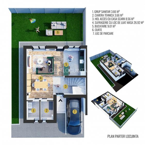Casa 4 camere/ Curte/ Centrala/ Metrou 10 min - 2