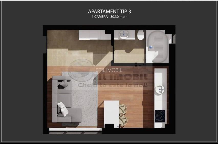 Apartament o camera Bucium - 36mp - Pret promotional cash - 4