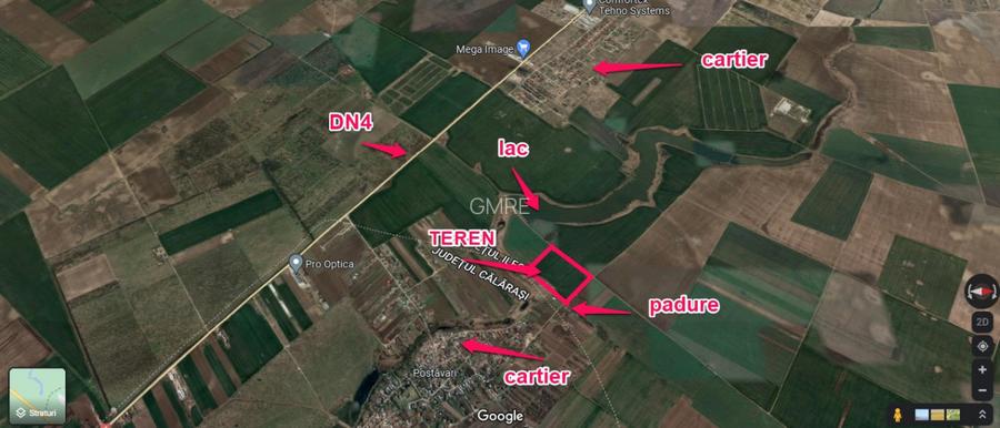 De vanzare teren 6.2HA langa lac si padure/DN4- soseaua Oltenitei - 6
