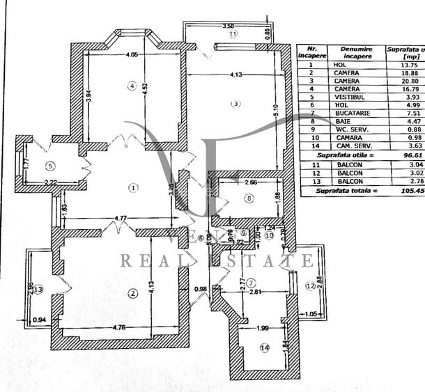 3 Camere 106 mp 3 balcoane etaj 1 Calea Calarasilor Hala Traian - 49