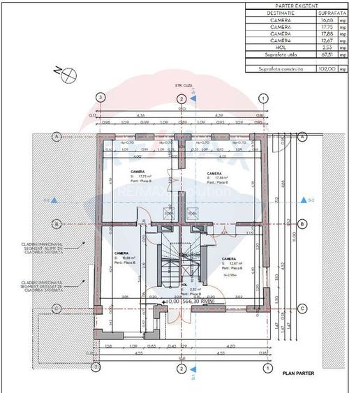 Vilă pe str Alexandru Ioan Cuza, 10 camere, S + P + E, teren 282 mp - 30