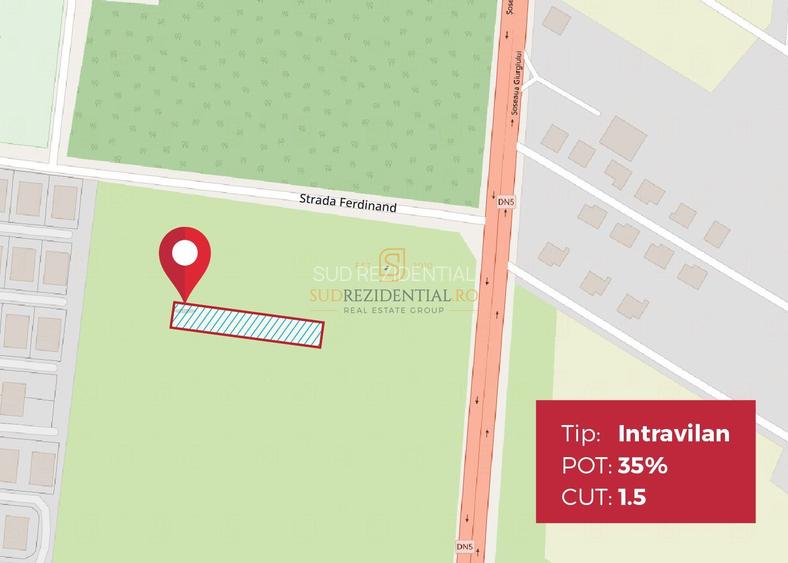 Teren intravilan, com.1 Decembrie, Ilfov, suprafata 3966 mp,Green City - 2