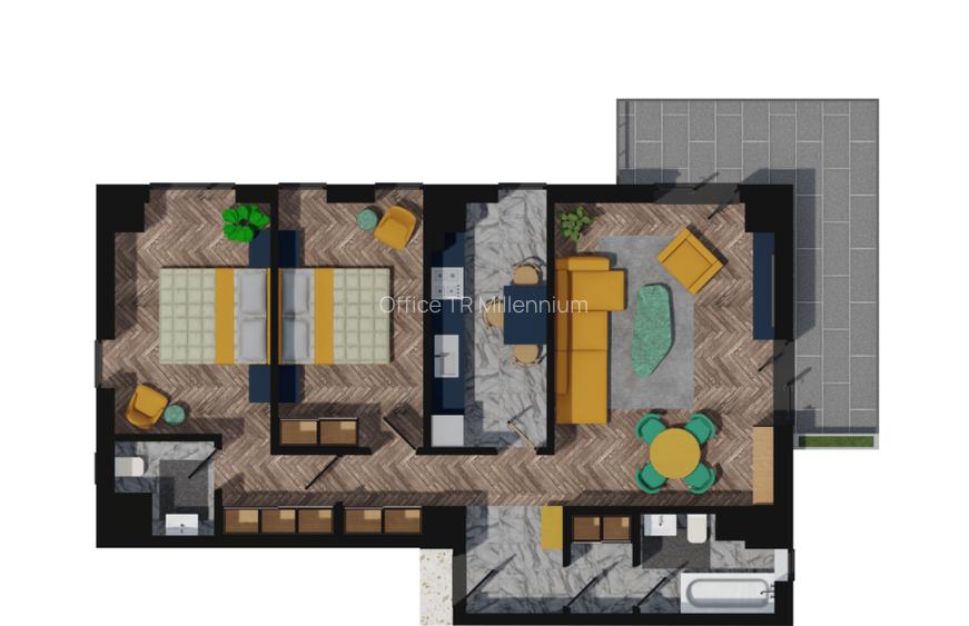 Ap. 3 Camere 96.26 m2 Păcurari-POSIBILITATE CREDIT BANCAR-CLADIRE INTABULATA! - 2