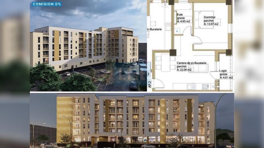 Apartament 2 camere, 53.55mpc, etaj 1, lift, Comision 0%
