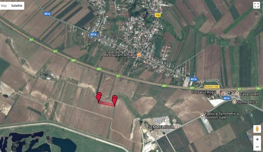 Teren intravilan 6.000 mp Bolintin Vale, Ilfov