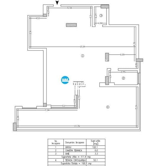 Spatiu de birou, de vanzare, supr 166mp, zona Copou - Aleea Sadoveanu