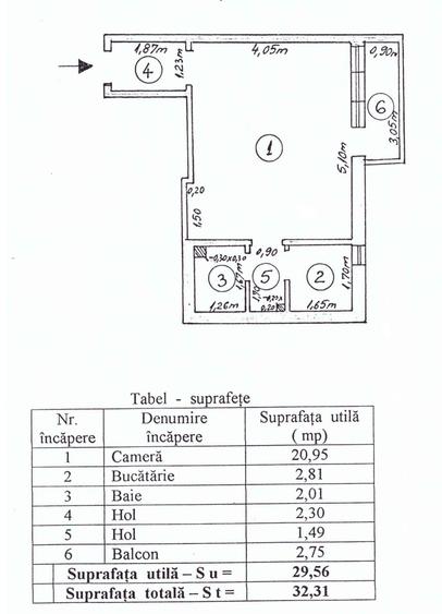 Apartament 1 camera Centru, cu balcon, zona Hotelului Galati(Mercur)