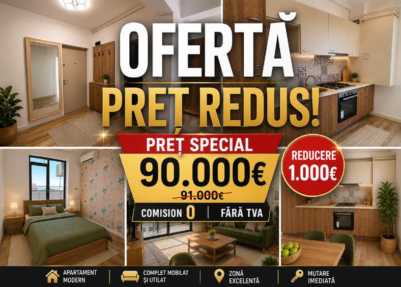 Apartament 2 camere | 3 balcoane | Parcare | Ponton privat | 91.000€ | Fara TVA