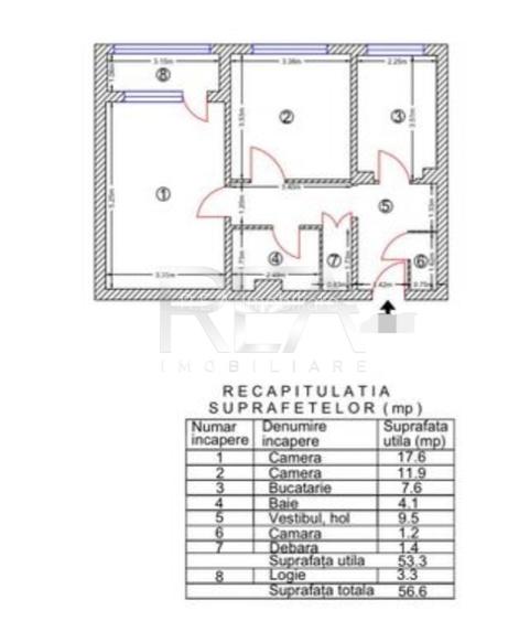 2 camere, 8/10, 56,6 mp,  bloc 1979-Lujerului - 9