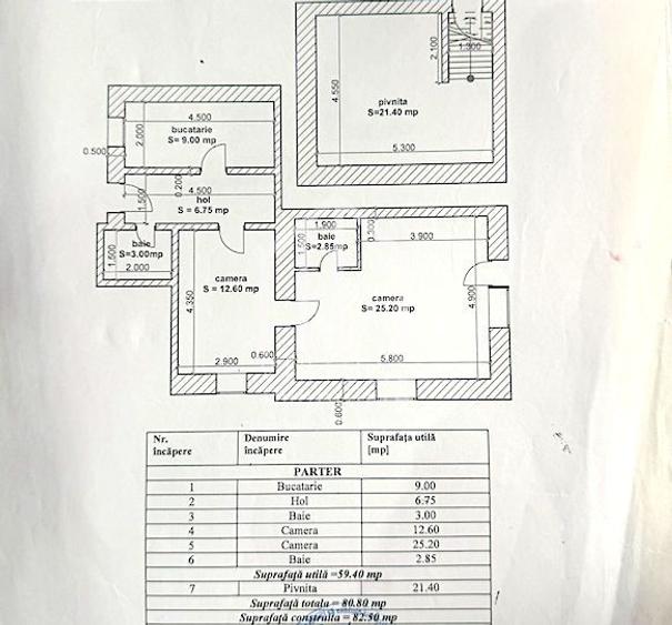 Apartament la casa de vanzare in Sibiu, 60 mp utili zona Centrala