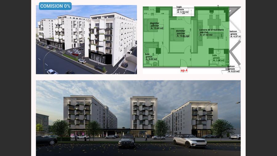 Apartament de vanzare, 3 camere, 83.73mpc, etaj 1, comision 0%
