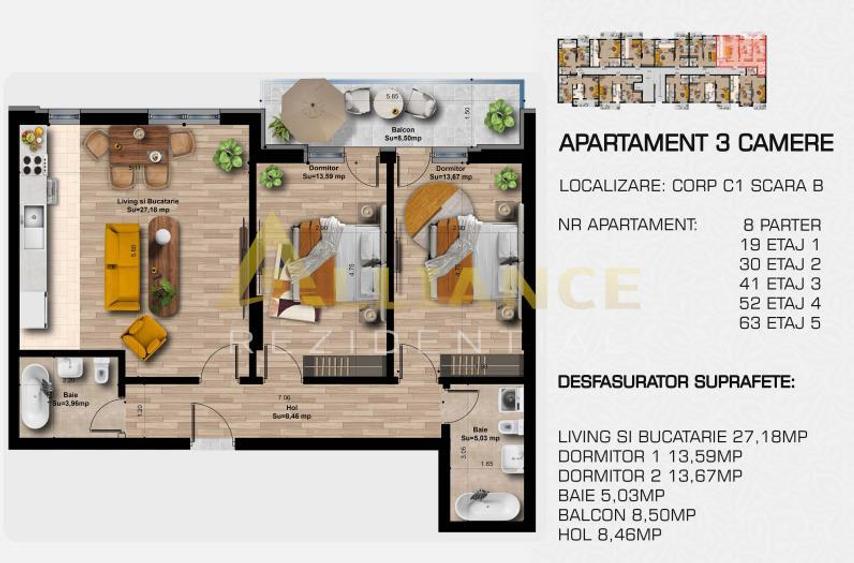 2 minute Metrou Berceni Ap 3 camere 80 mp
