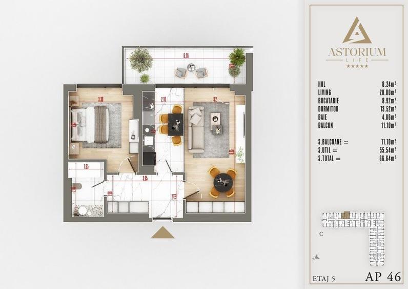 Apartament 2 Cam / Astorium Life / Izolatie Fonica / Comision 0!