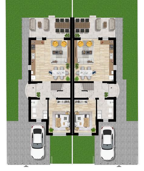 Dezvoltator: Duplex in cartier privat - 4,5 camere, 2 bai cu dormitor la parter
