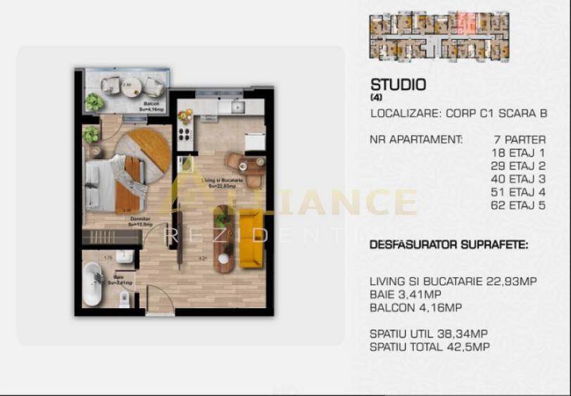 Metrou Berceni 2 minute/Ap 2 cam tip Studio