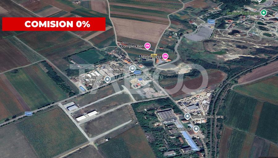 Teren industrial cu PUZ aprobat 1500 mp si front 42 m Ocna Sibiului