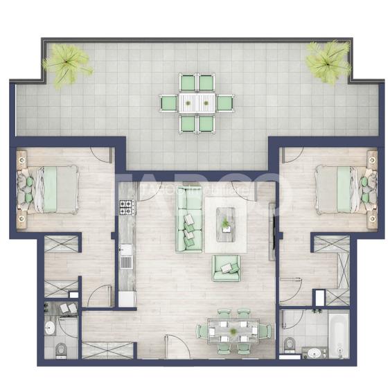 Apartament etaj retras 74mpu 3camere terasa 46mp bloc cu lift Turnisor - 1