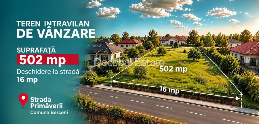 Teren intravilan 502mp - Str. Primăverii Comuna Berceni