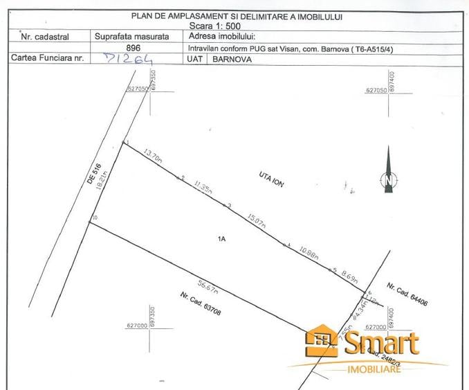 Teren intravilan 900 mp Vișan – zona TLT Toate utilitățile Comision 0% - 2