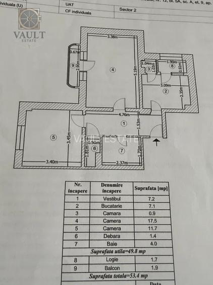 Apartament 2 camere-2 balcoane-Baicului - 1